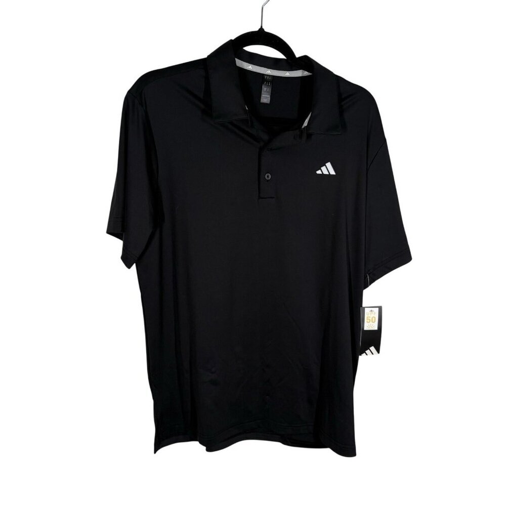 Adidas Ultimate Golf Short Sleeve Polo Mens Medium Black UPF 50 NWT ADVS20R772